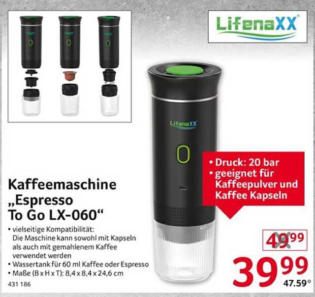 Kaffeemaschine „Espresso To Go LX-060“