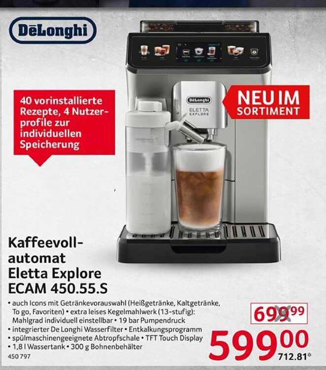 Kaffeevollautomat Eletta Explore ECAM 450.55.S