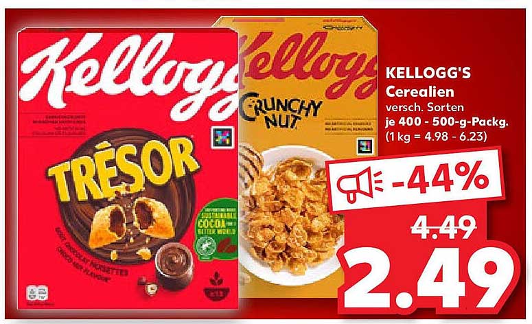 Kellogg's Frühstücks-Cerealien - Tresor & Crunchy Nut