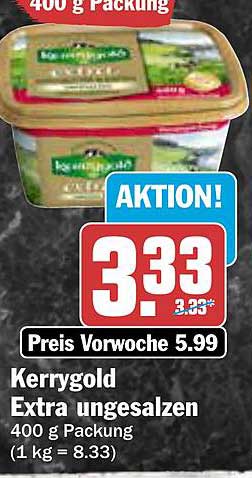 Kerrygold Extra ungesalzen 400 g Packung
