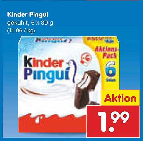 Kinder Pingui, gekühlt, 6 x 30 g