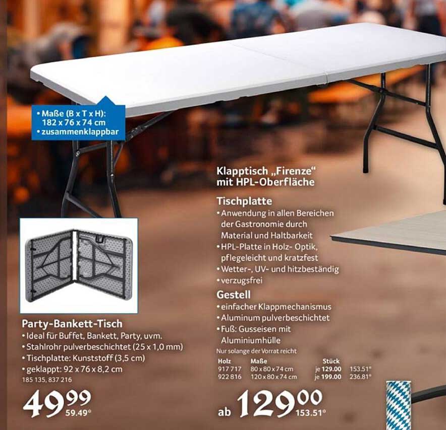 Klapptisch "Firenze" mit HPL-Oberfläche