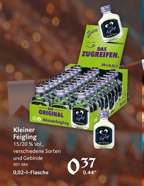 Kleiner Feigling 15/20 % Vol., verschiedene Sorten und Gebinde