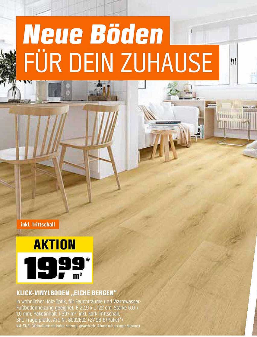 KLICK-VINYLBODEN „EICHE BERGEN“ - AKTION