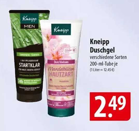 Kneipp Duschgel verschiedene Sorten 200-ml-Tube