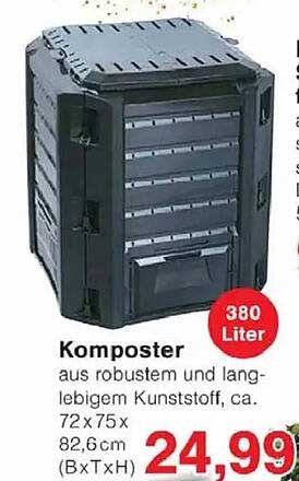 Komposter aus robustem und langlebigem Kunststoff, ca. 380 Liter