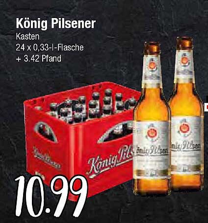 König Pilsener Kasten 24 x 0,33-l-Flasche + 3.42 Pfand
