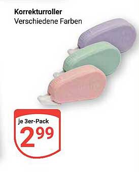 Korrekturroller Verschiedene Farben 3er-Pack