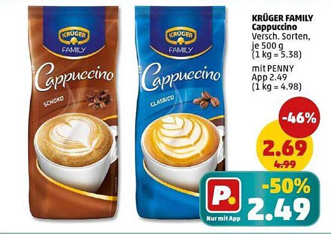 KRÜGER FAMILY Cappuccino - Verschiedene Sorten 500 g