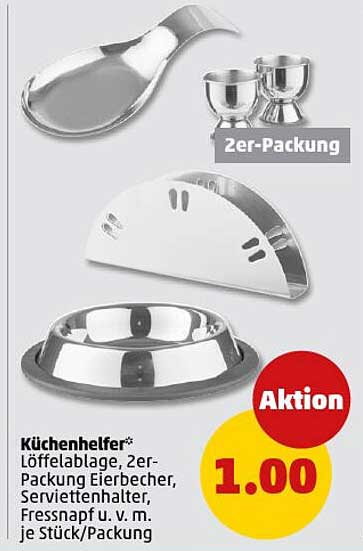 Küchenhelfer - 2er-Packung Eierbecher, Serviettenhalter u. v. m.
