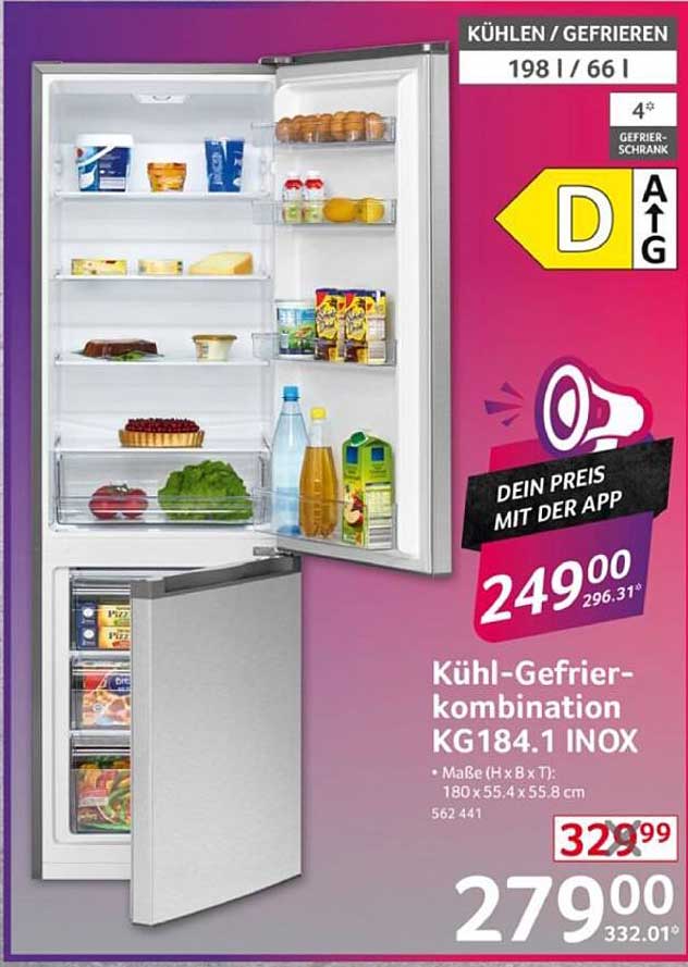 Kühl-Gefrierkombination KG184.1 INOX