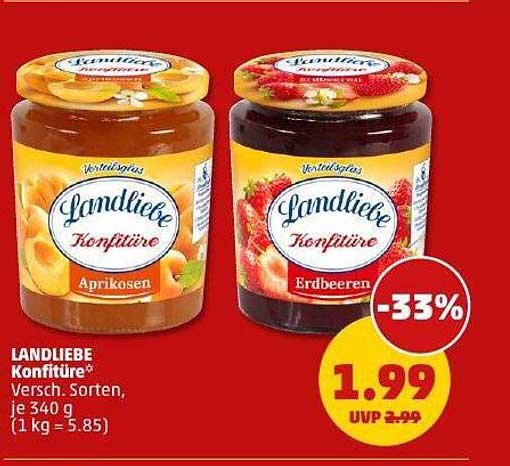 LANDLIEBE Konfitüre Verschiedene Sorten, je 340 g