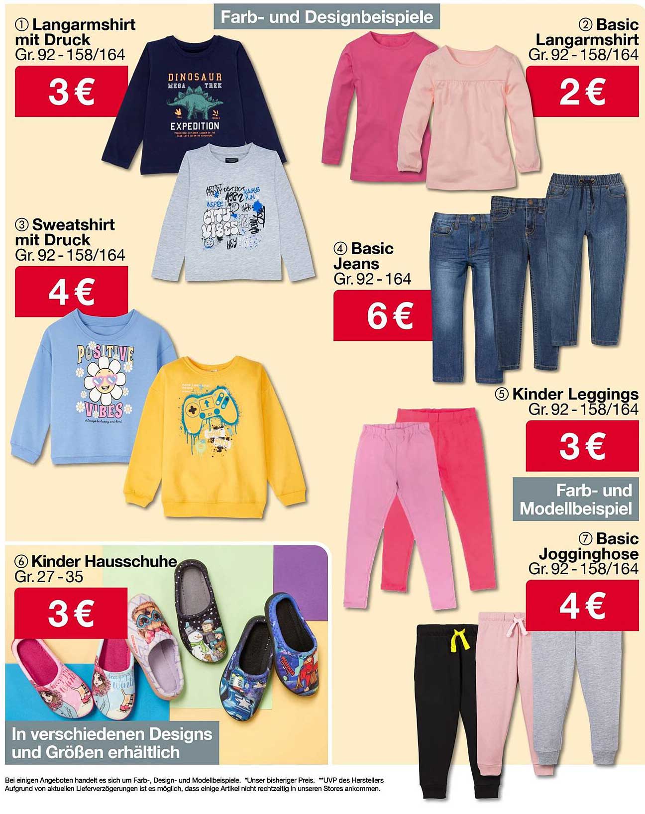 Langarmshirt mit Druck, Sweatshirt und Kinder Hausschuhe in verschiedenen Designs