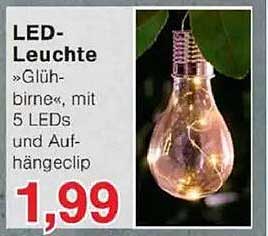 LED-Leuchte »Glühbirne«, mit 5 LEDs und Aufhängclip