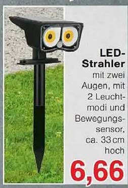 LED-Strahler mit zwei Augen, 2 Leuchtmodi und Bewegungsmelder