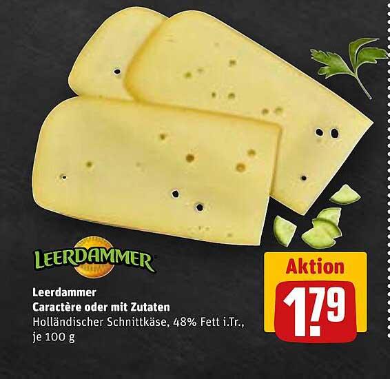 Leerdammer Caractère oder mit Zutaten - Holländischer Schnittkäse, 48% Fett i.Tr., je 100 g