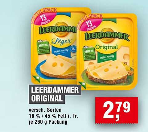 Leerdammer Original Käse - Verschiedene Sorten