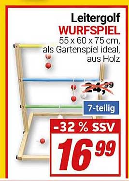 Leitergolf Wurfspiel - 7-teilig, ideal für den Garten