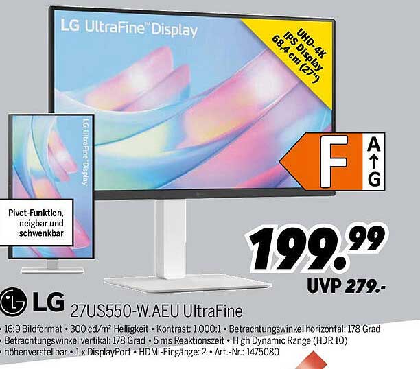 LG 27US550-W.AEU UltraFine 68,4 cm (27 Zoll) UHD-4K Monitor