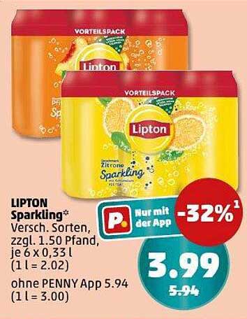 LIPTON Sparkling in verschiedenen Sorten - jetzt im Vorteilspack!