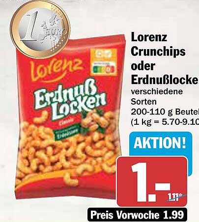Lorenz Crunchips oder Erdnußlocken - verschiedene Sorten