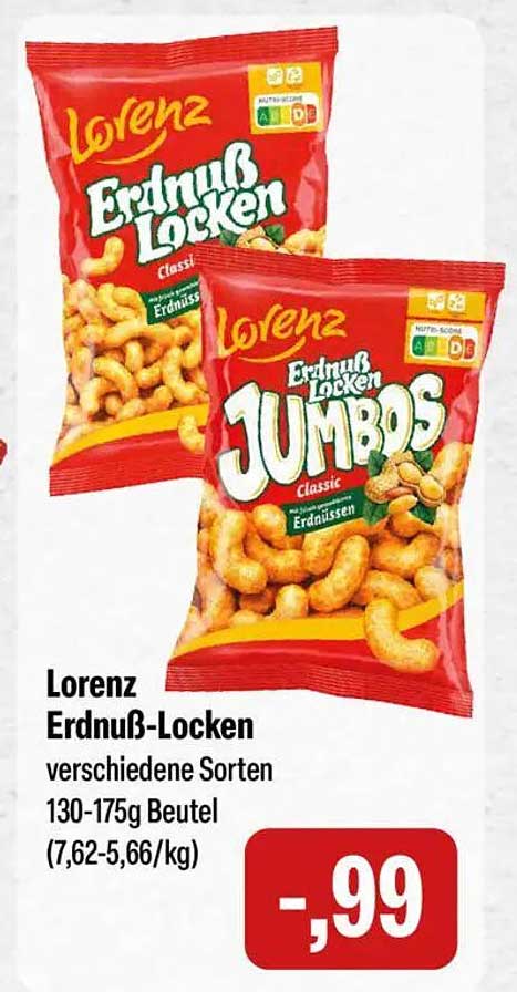 Lorenz Erdnuss-Locken verschiedene Sorten 130-175g Beutel