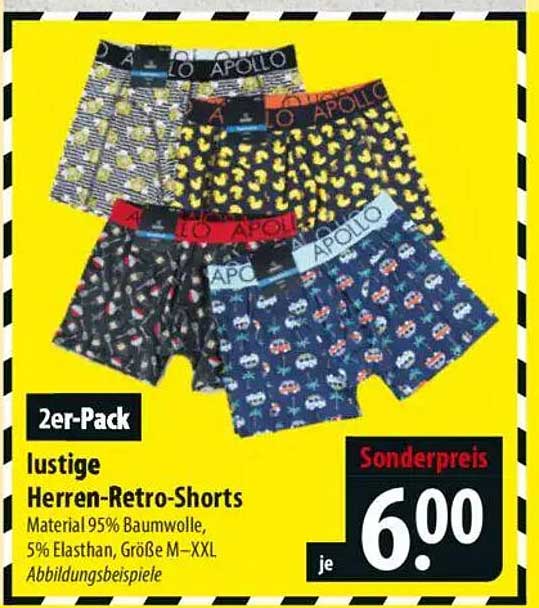 lustige Herren-Retro-Shorts 2er-Pack