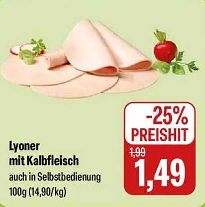 Lyoner mit Kalbfleisch 100g