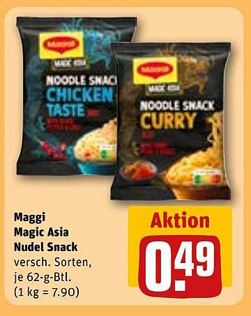 Maggi Magic Asia Nudel Snack versch. Sorten, je 62-g-Btl.