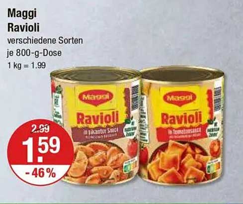 Maggi Ravioli verschiedene Sorten je 800-g-Dose