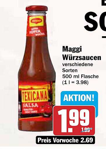Maggi Würzsaucen verschiedene Sorten 500 ml Flasche