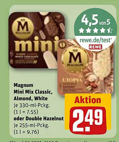 Magnum Mini Mix Classic, Almond, White oder Double Hazelnut
