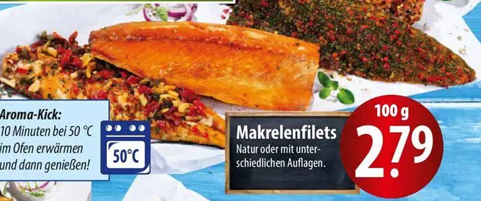 Makrelenfilets - Natur oder mit unterschiedlichen Auflagen