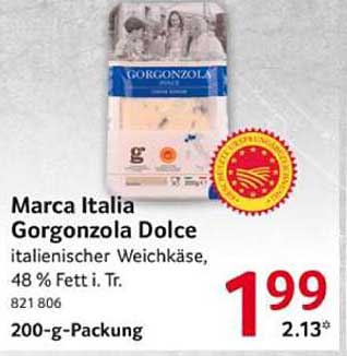 Marca Italia Gorgonzola Dolce 200-g-Packung