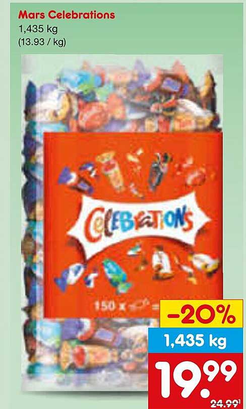 Mars Celebrations 1,435 kg - 20% Rabatt