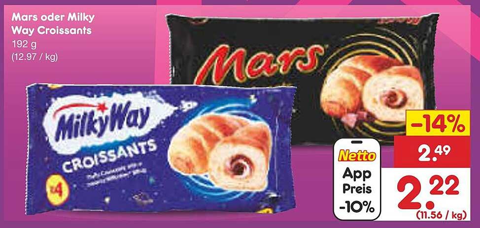 Mars oder Milky Way Croissants 192 g