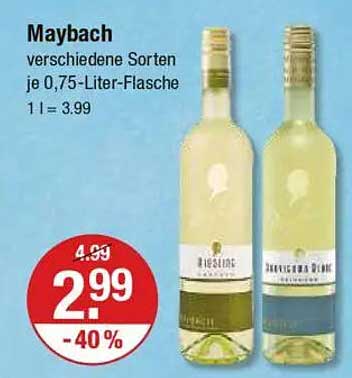 Maybach verschiedene Sorten je 0,75-Liter-Flasche