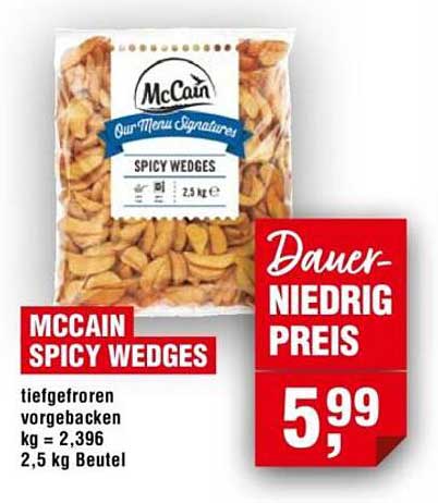 McCain Spicy Wedges 2,5 kg - Dauer-Niedrigpreis!