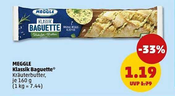 MEGGLE Klassik Baguette Kräuterbutter, je 160 g