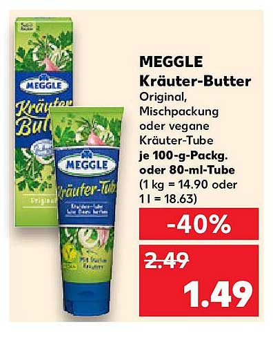 MEGGLE Kräuter-Butter - Original, Mischpackung oder vegane Kräuter-Tube
