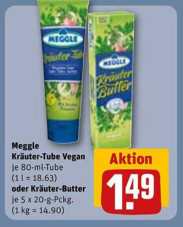 Meggle Kräuter-Tube Vegan oder Kräuter-Butter