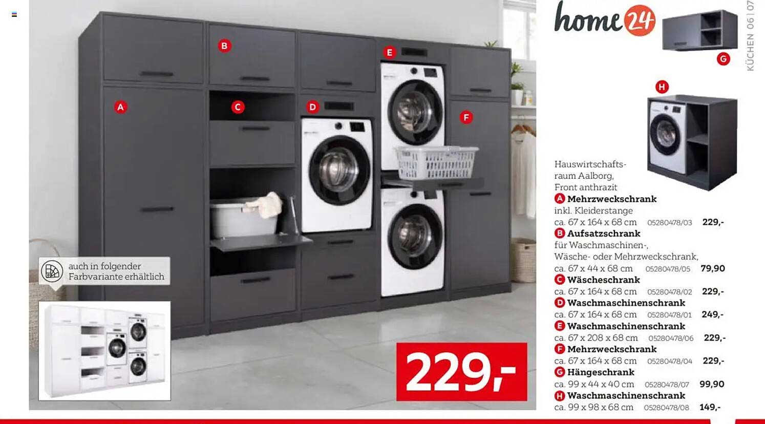 Mehrzweckschrank inkl. Kleiderstange - Anthrazit