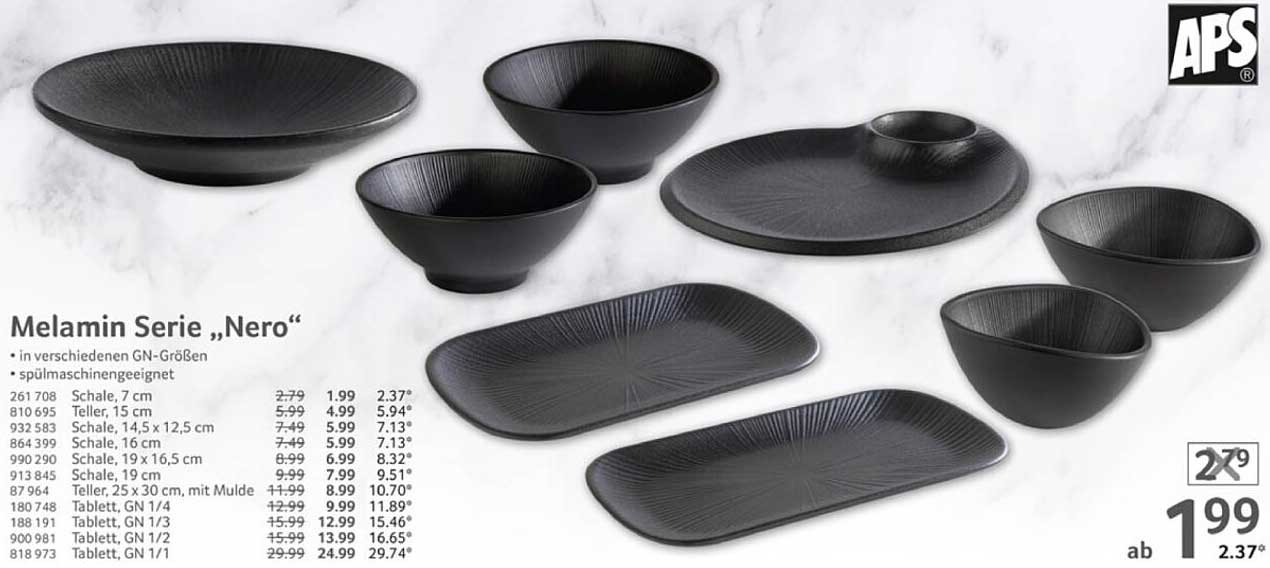 Melamin Serie „Nero“