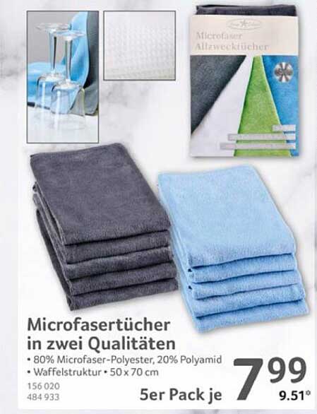 Microfasertücher in zwei Qualitäten