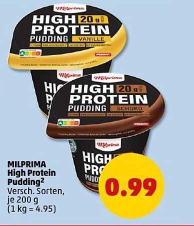 MILPRIMA High Protein Pudding 20 g, verschiedene Sorten