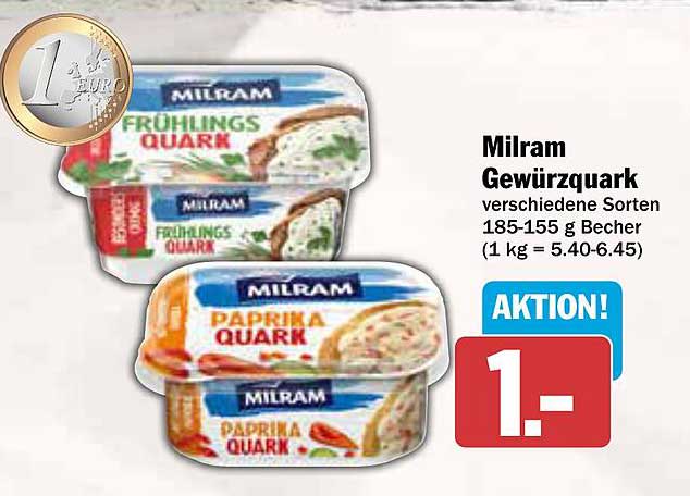 Milram Gewürzquark verschiedene Sorten 185-155 g Becher