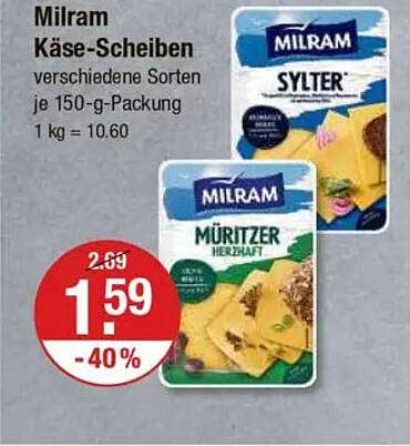 Milram Käse-Scheiben verschiedene Sorten je 150-g-Packung - 40% Rabatt