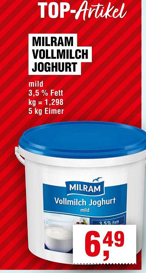 MILRAM Vollmilch Joghurt mild 5 kg Eimer
