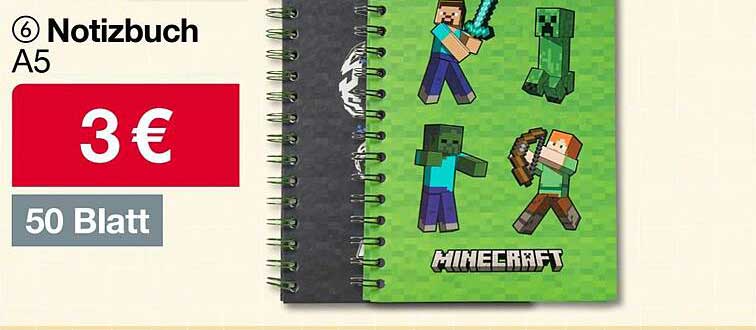 Minecraft Notizbuch A5 – 50 Blatt