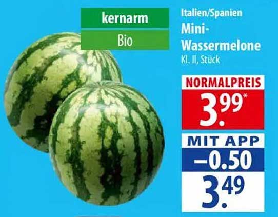 Mini-Wassermelone Kl. II, Stück, Bio aus Italien/Spanien